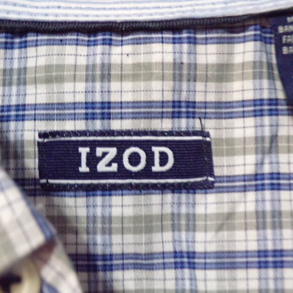 IZod NWT Dress Shirt XL Blue & White Striped - Picture 5 of 5